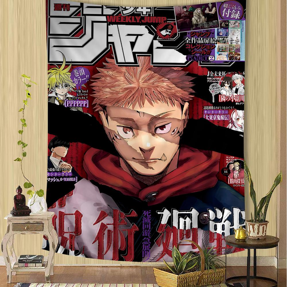 Jujutsu Kaisen Weekly Shonen Jump Tapestry  Anime Wall Hanging with Itadori Ideal for Otaku Bedroom Decor  Manga Room Accents