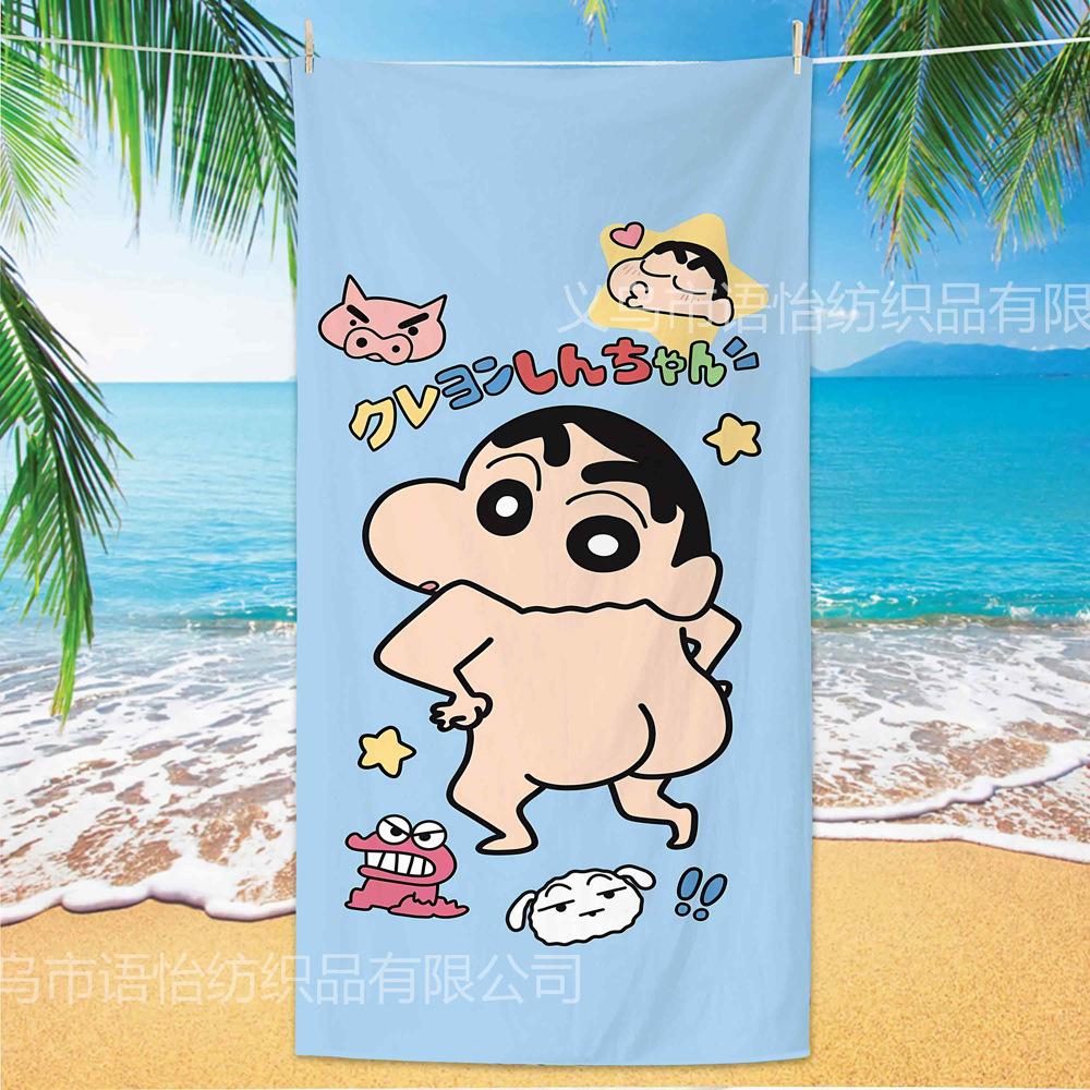 Extra Large Kids Quick Dry Bath Towel Cartoon Character Digital Print Double Sided Flannel Microfiber Beach Towel