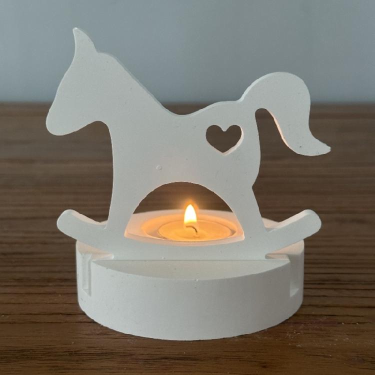 Hearts Horse Candlesticks Silicone Molds Cute Horse Candle Holder Resins Molds