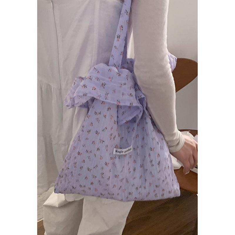 Lotus leaf floral cloth bag women's bag new lady wind tote bag large capacity shoulder bag