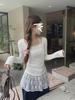 Ballet-Inspired Lace Halter Sweater for Women - Autumn/Winter Korean Style