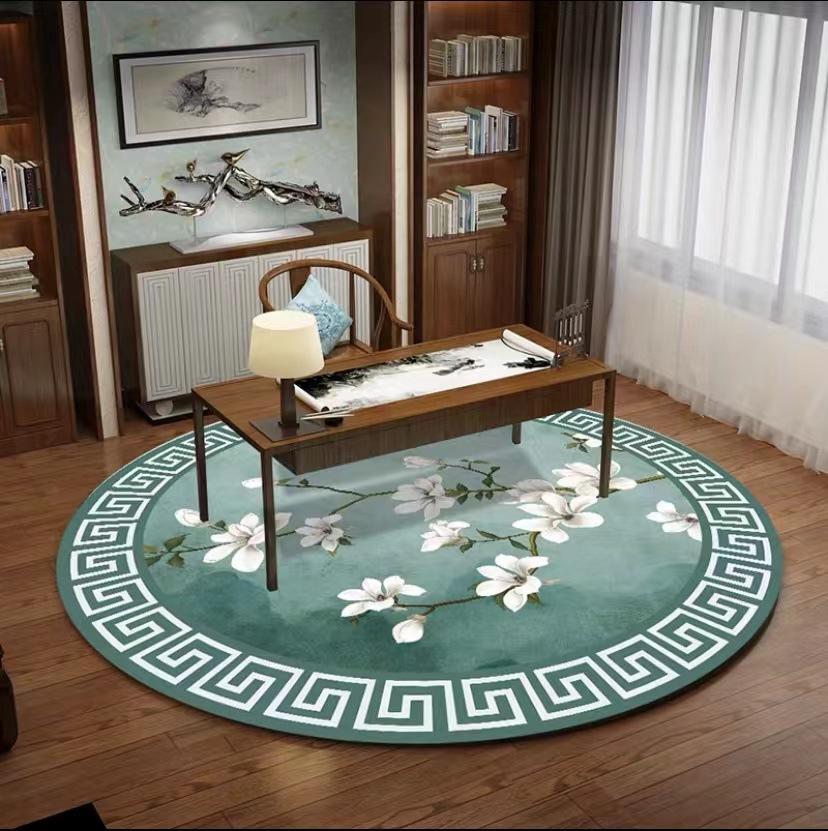New Chinese Circular Carpet Chinese Style Living Room Bedroom Study Zhuzhou Round Blanket Fashion National Style Coffee Table Mat Bed Blanket