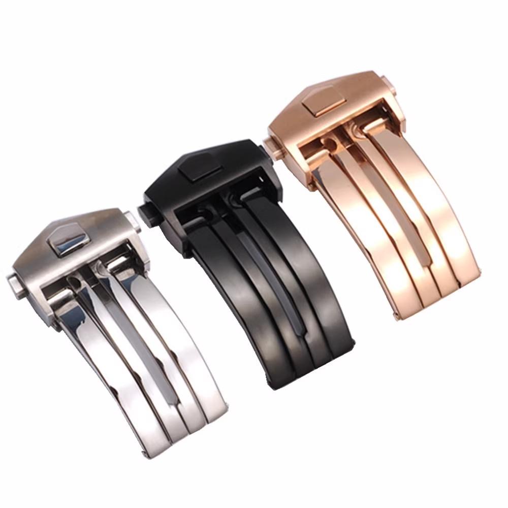 Fivela de Relógio Sólida de Aço Inoxidável Pulseira de Relógio Dobrável 18mm 20mm Adequada para Fecho de Relógio TAG Heuer Acessórios de Pulseira