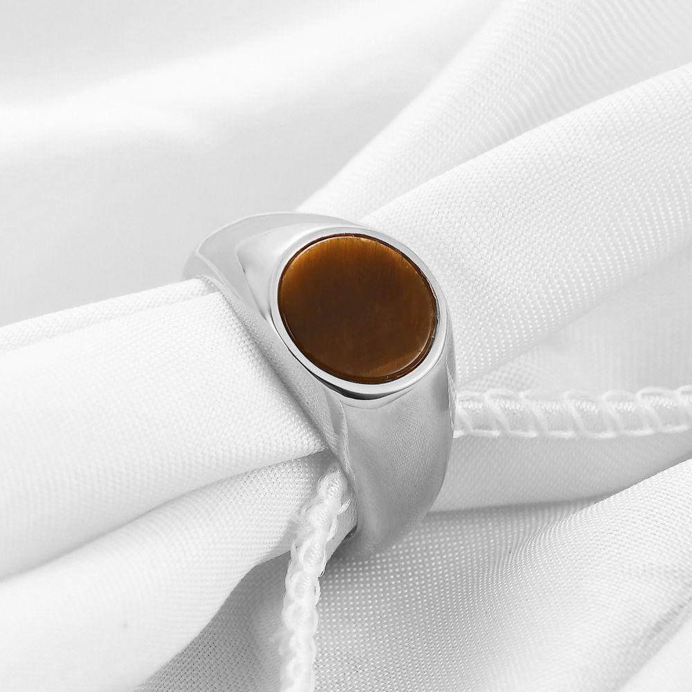 Moderne minimalistische und coole Stil-Ringe mit runden Edelsteinen für Damen, Edelstahl Punk geschnitzte Herrenringe Schmuck
