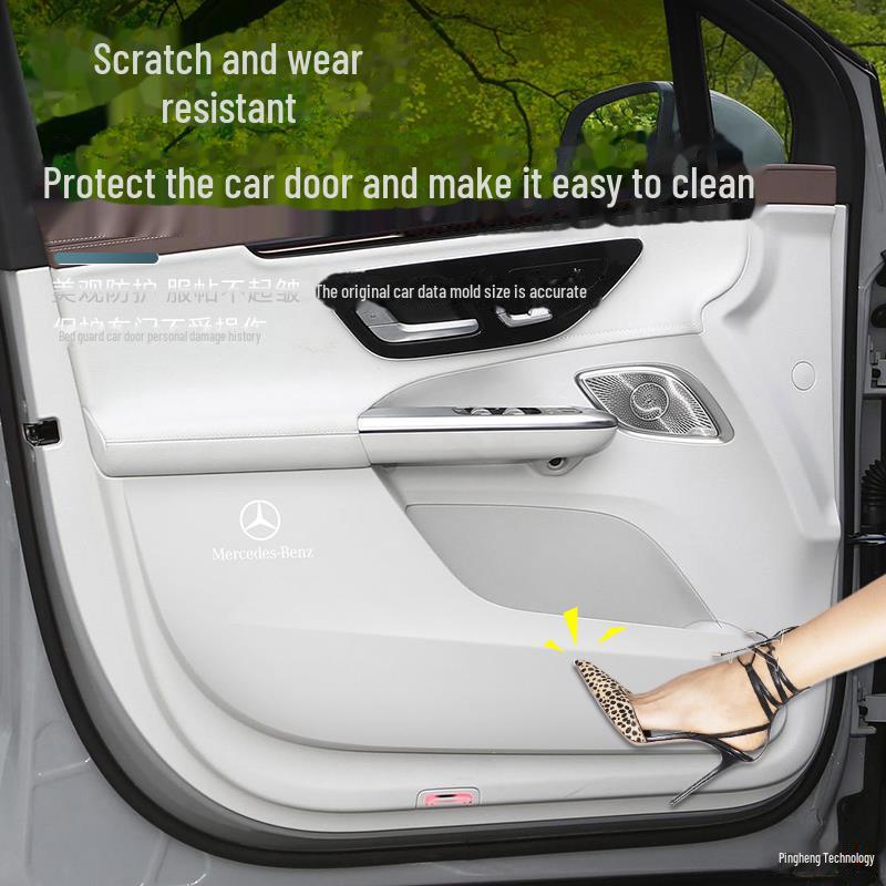 Mercedes-Benz EQE SUV Nakładka chroniąca przed kopnięciami na drzwi: Odporny na zarysowania panel wewnętrzny.