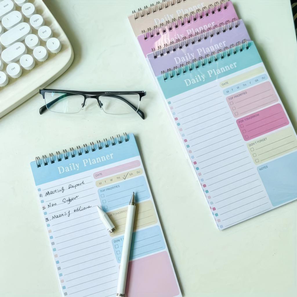 1/2/3 Notebooks with Random Colors, Durable Coil Binding, Easy To Flip Pages, Suitable for Daily Planning and Planning Memos