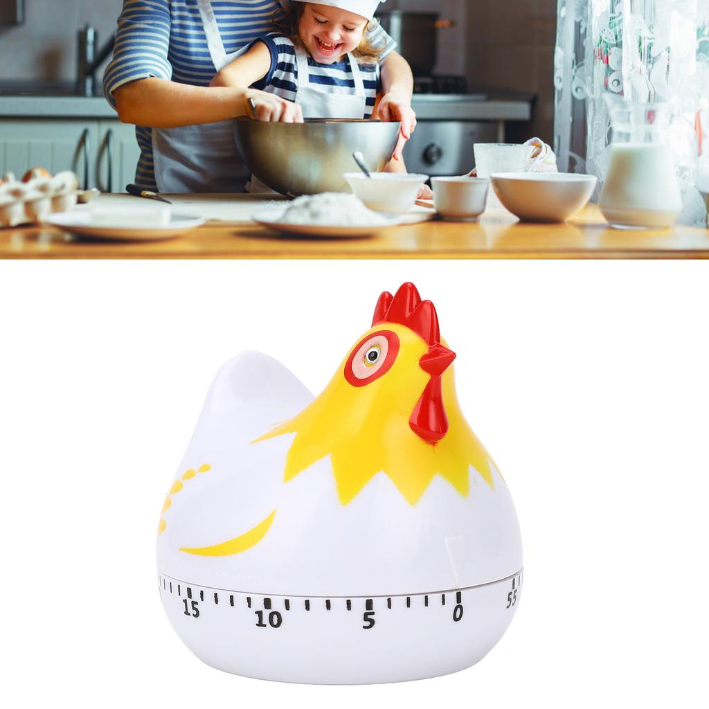 Timer da Cucina con Motivo Pollo, Timer da Forno con Forma Carina, Promemoria Meccanico a Conto alla Rovescia da 60 Minuti per Cucinare