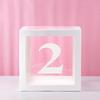 Clear Balloon Box with 26 White Letters for Birthday Party and Baby's First Birthday Decoration