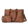 Sac cabas pour ordinateur portable en cuir PU Ensemble de 2 pièces Mallette d'affaires pour ordinateur pour hommes Femmes Ordinateur portable 15,6 pouces Grande capacité Sac à bandoulière