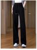 Winter Plus Velvet Wide-Leg High-Waisted Pants - Women's Loose, Slimming, Thickened and Drape Style.