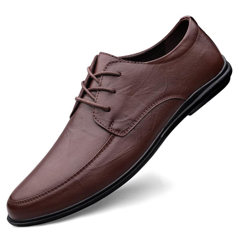 Men's business casual shoes lace-up four-season shoes soft-soled driving shoes super migration professional work shoes men's shoes leather shoes men's