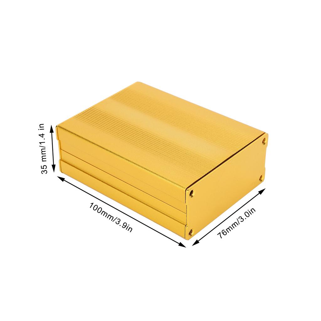 Split Type Housing Project Box Golden Enclosure Case Aluminium Alloy Waterproof for GPS Decoder Circ