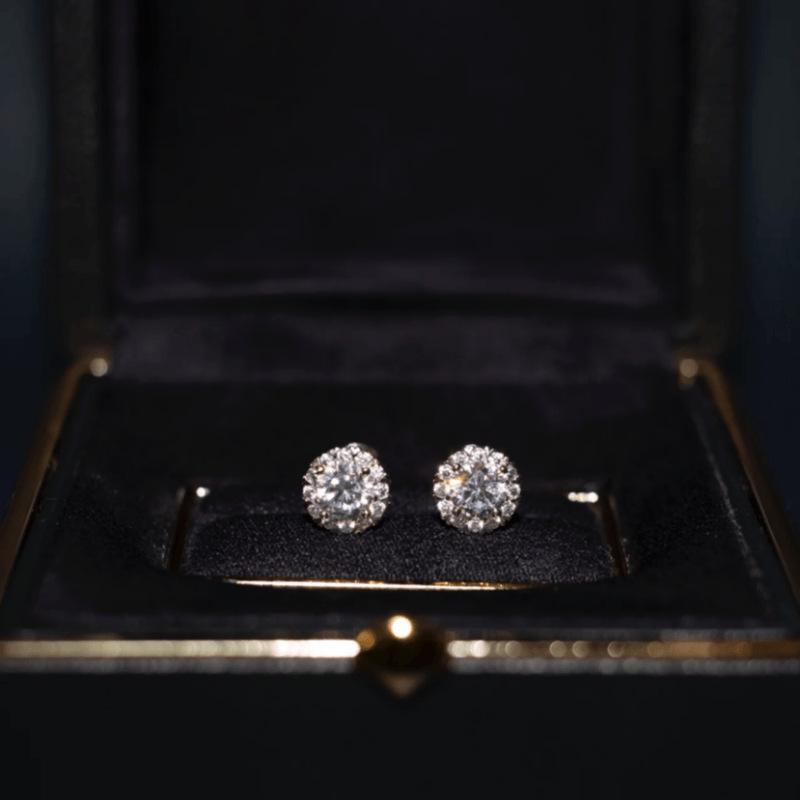 S999 Silver Ear Studs, Non-fading Sterling Silver with Zirconia for Women - Exquisite and Elegant. Ideal for Ear Hole Care. Pure Silver