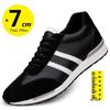 Mode Atmungsaktive Herren Schuhe mit Höhenerhöhung Elevator Sneaker Einlegesohle 7cm weiß schwarz Schuhe für größere Männer Freizeitschuhe Sport Luxus