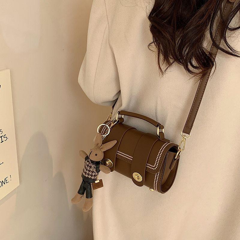 

Small Square Bag For Women 2024 Urban Minimalist Style Pu Crossbody Shoulder Handbag кавовий