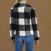 Ladies' Fashionable V Neck Long Sleeved Pocket Color Blocked Cardigan Flannel Warm Sleepwear Jacket
