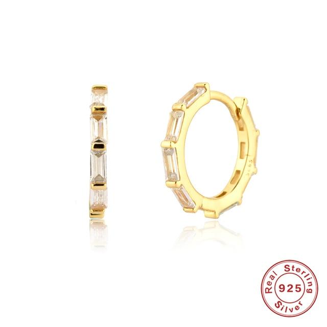 Boako 925 Sterling Silver Huggie Earrings Aros Colores For Women Green Pink Zircon Hoop Earring Piercing Pendientes Girl Gift