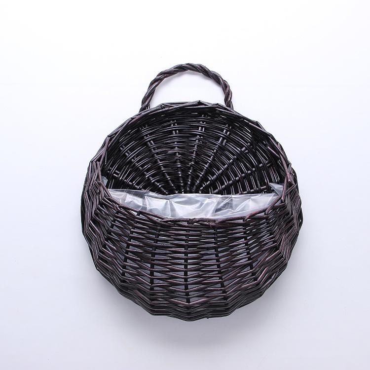 Wall Hanging Woven Basket Flower Pot - Rattan, Willow & Straw Design