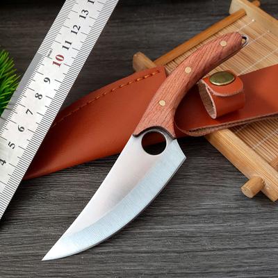 Stainless Steel Mini Multi-purpose Knife for Dividing Bones Small Scimitar Portable Knife for Carrying Meat Fruit Knife with Sheath