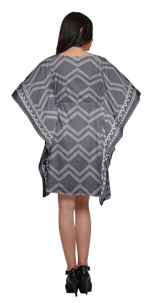 Moomaya Printed Women Kaftan Cover Up Beachwear Short Caftan Cover Up Dress