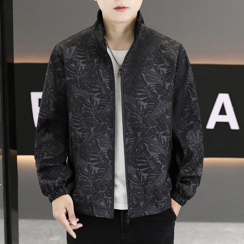 Jacket Men's Spring and Autumn New Casual Stand-up Collar Jacket Men's Sports Trendy Loose Outdoor Tops Men's Clothing