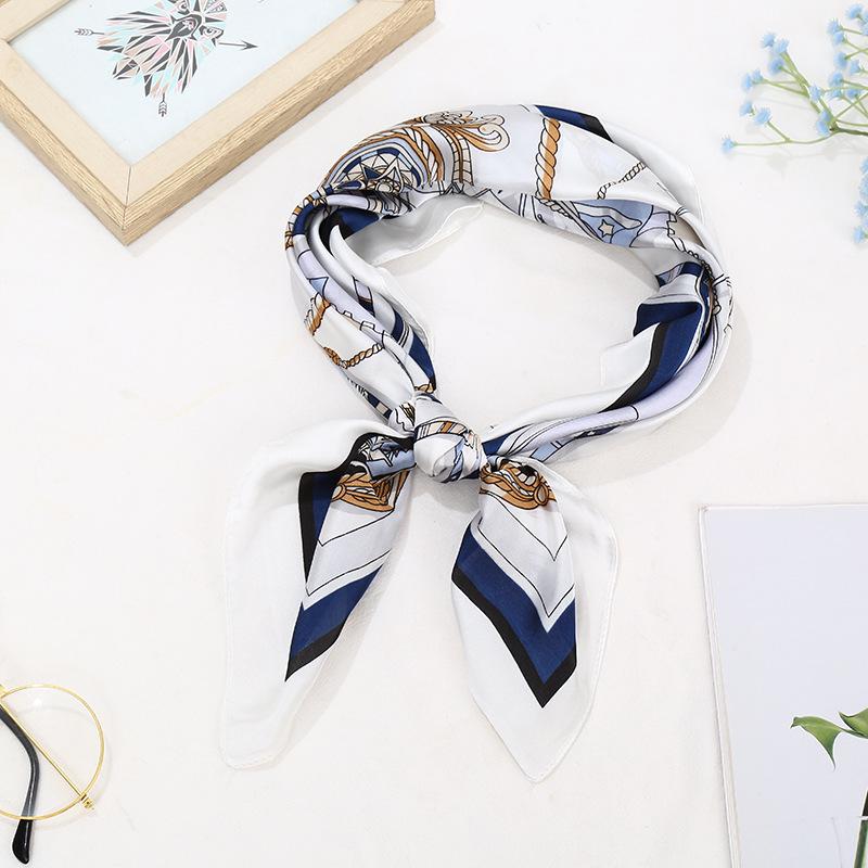 High-End Retro Korean-Style Silk Square Scarf: Versatile Fashion Accessory for Women