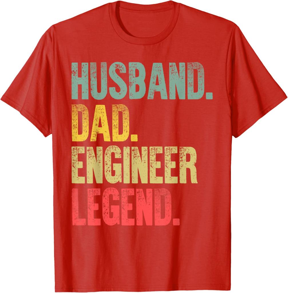 Funny Vintage Shirt Husband Dad Engineer Legend Retro TShirt Retro Graphic Tee Men