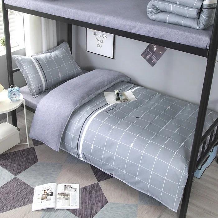 Plant Cashmere Student Dormitory Three-piece Bed Kit Single Double Household Bed Sheet Quilt Cover Popular