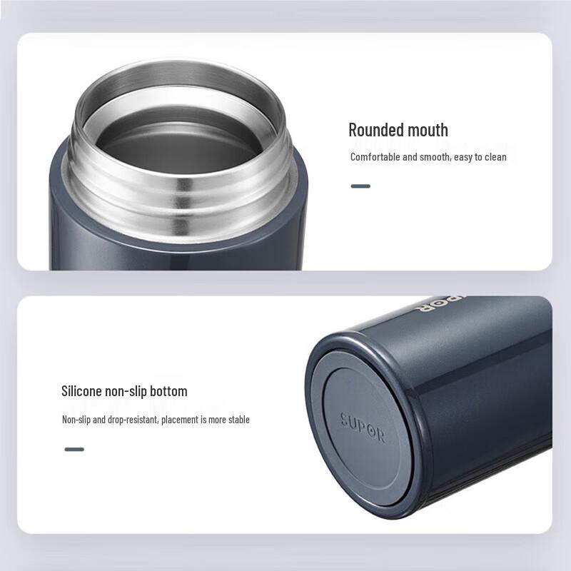 SUPOR 450ml One-Key Open Stainless Steel Thermal Bottle