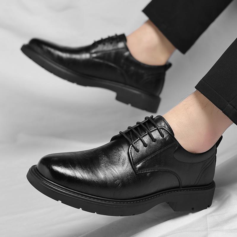 Fashion Comfy Male Derby Footwear Wedding Formal Oxfords Shoes Business Casual Office Shoes for Men Classic Pointy Men's Business Shoes