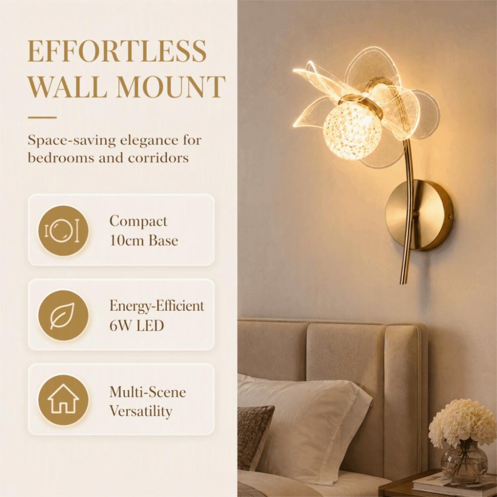 Flower Shaped Wall Sconce 85-265V Sconce Elegant Wall Light  Indoor