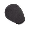 Winter Warm Forward Cap Men's Velvet Thick Cap Woolen Beret Solid Color British Newsboy Cap