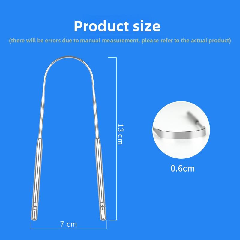 Stainless Steel Tongue Scraper for Oral Hygiene - U-shaped Plastic Card Tongue Coating Brush Cleaning Tool