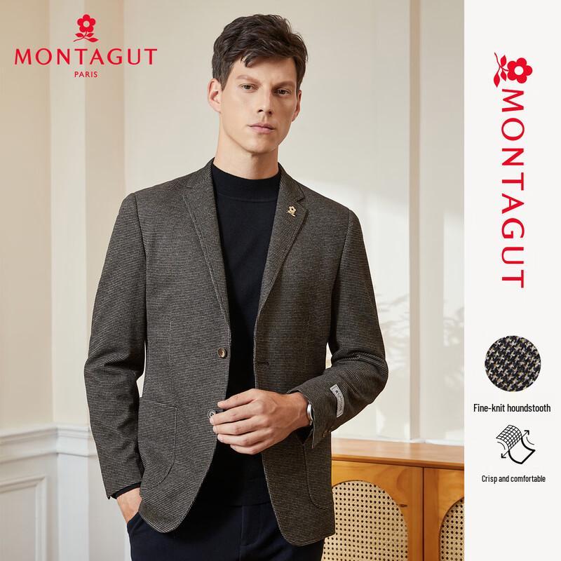 Мужской пиджак MONTAGUT Осень/Зима, ворсистый, в клетку  гусиная лапка , для business casual XL