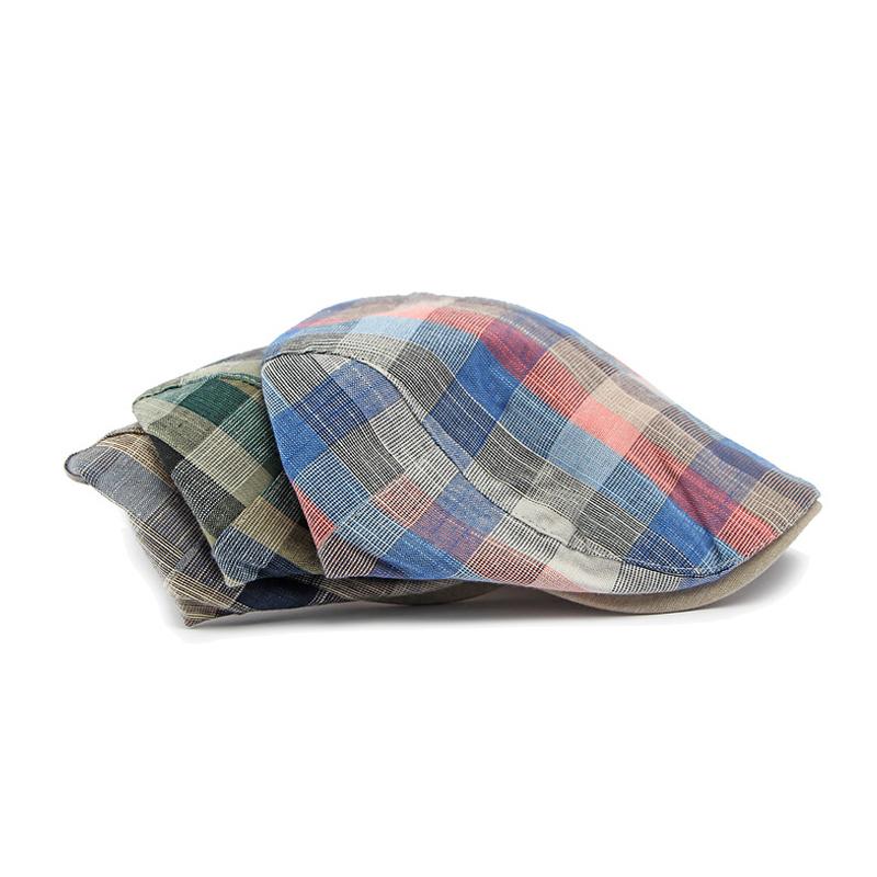 Beret w kratę, męski i damski, kapelusz przeciwsłoneczny, brytyjski, zabytkowy, czapka typu Forward, czapka z daszkiem, czapka gazeciarza, czapka z daszkiem, czapka kierowcy, czapka Ivy, czapka Gatsby'ego, malarza
