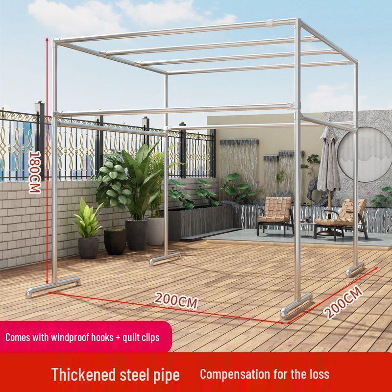 Steel Floor-Standing Windproof Balcony Quilt Drying Rack