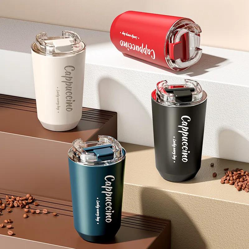 14oz Stainless Steel Insulated Cup Double-Layer Vacuum Direct Drinking Coffee Cup Creative Car Portable Water Cup Water Bottle YLE432
