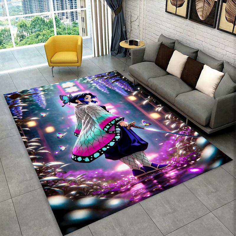 Cartoon Demon Slayer Anime Kamado Nezuko Tanjirou Carpet Rug for Playroom Bedroom Living Room Sofa Home,kid Non-slip Floor Mat