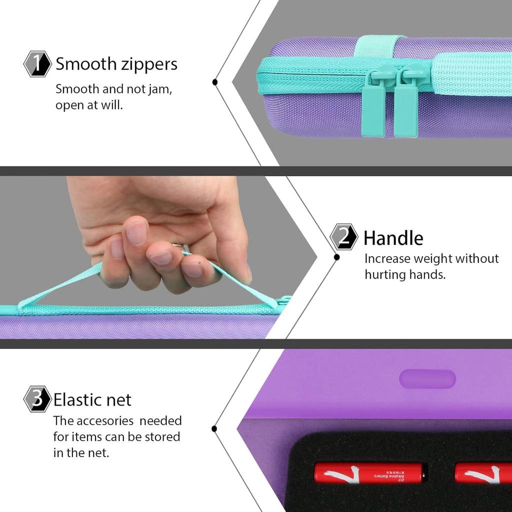 co2CREA Storage Case Compatible with Logitech POP KEYS K730 Mechanical Wireless Keyboard and M370 Mouse (Purple)