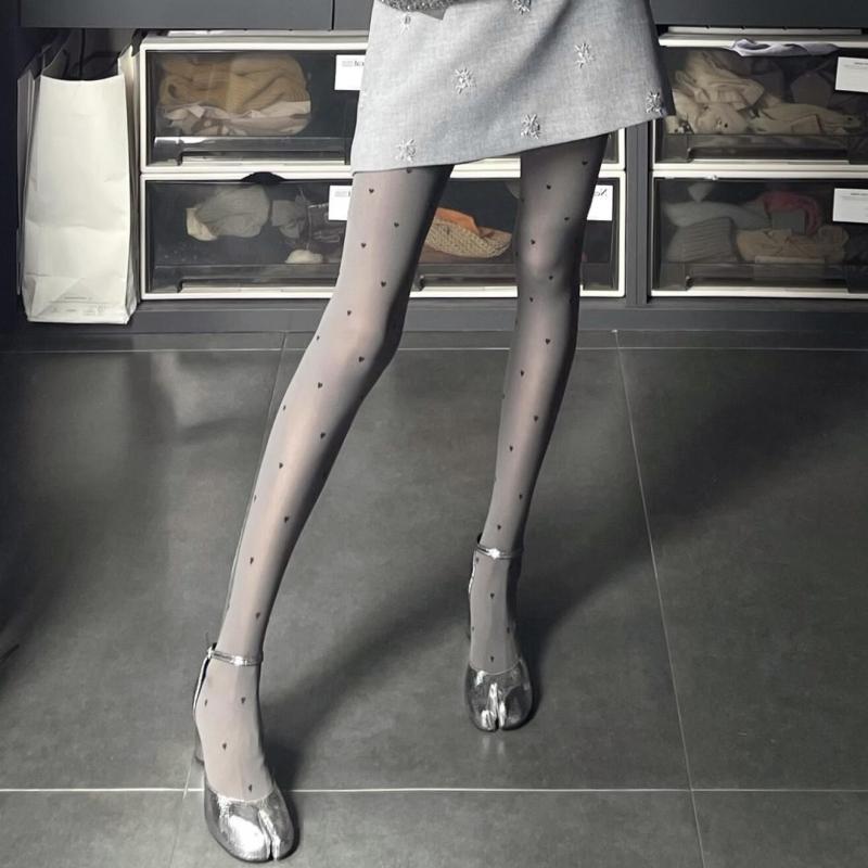 Vintage Gray Department Gray Love Bottoming Pants, Comfortable Elastic Thin Black Silk, Sexy Anti-hook Silk Stockings