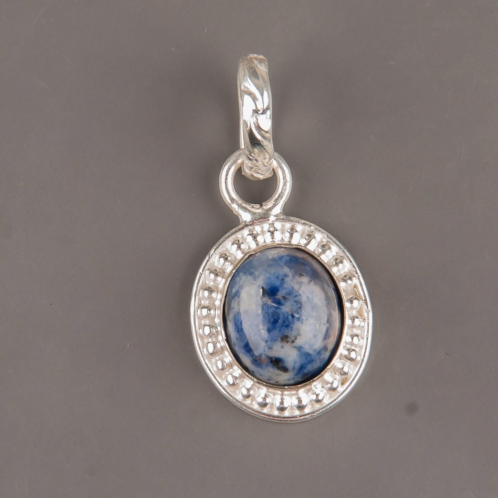 

Natural Sodalite Gemstone 925 Sterling Silver Jewelry Pendant 1.20 With Chain PP-7-22