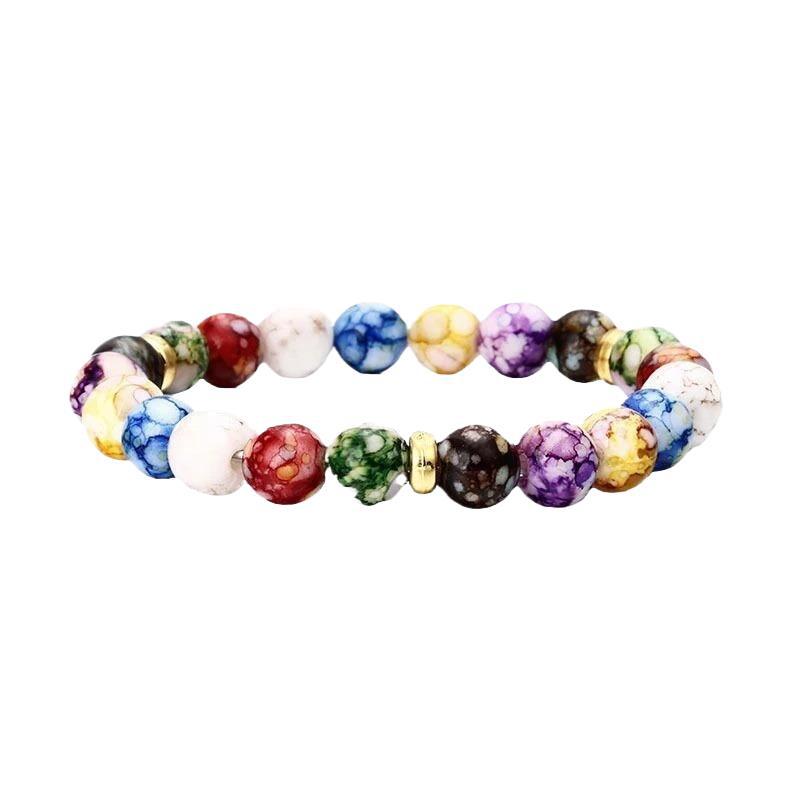 Colorful Beads Yoga Balancing Energy Beads Volcanic Stone Bracelet Necklace Bracelet