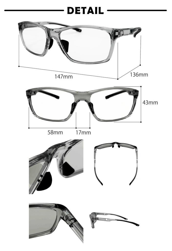 [FaceTrick Az Label] Bifocal Reading Glasses, Sporty Frame [Designed by a Sabae Manufacturer] Men's Reading Glasses, Blue Light Blocking, Photochromic