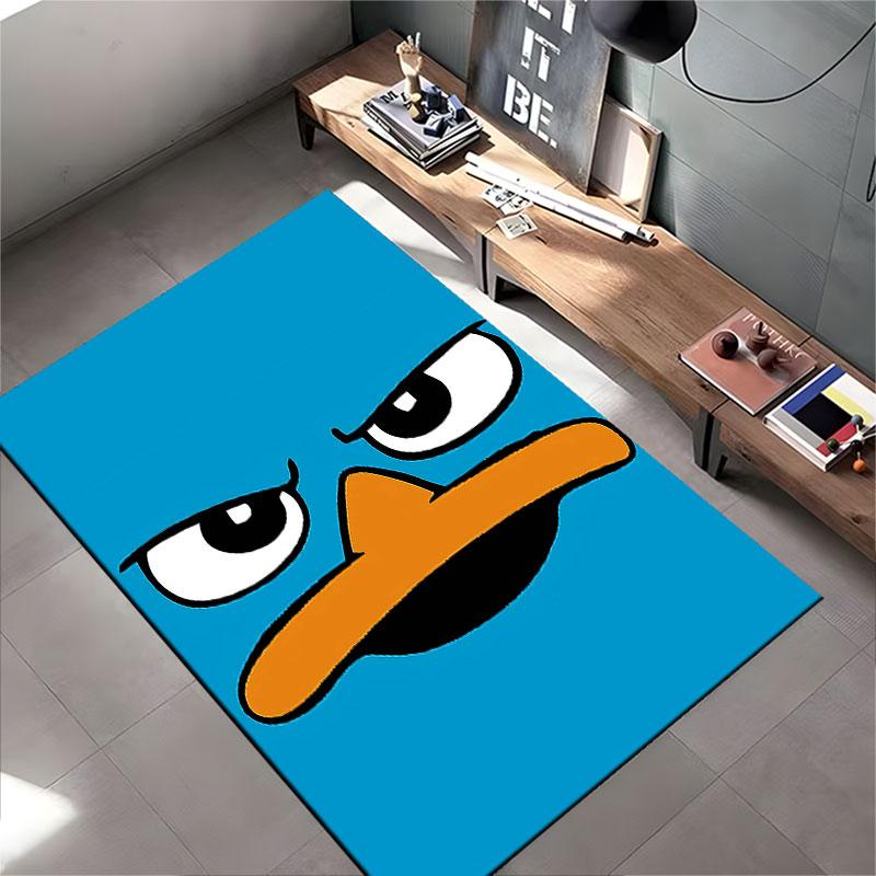 Cartoon Duck Face Graphic Carpet suitable as a non-slip mat for the living room or bedroom sofa
