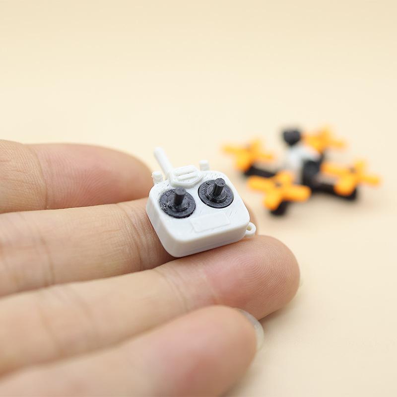 1:12 Dollhouse Mini Drone UAV Aircraft Accessory Fake Model With Remote Control Scene Prop Miniature Home Decor Decoration