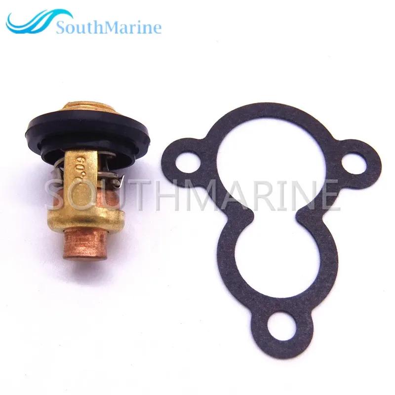 Boat 66M-12411-00 66M-12411-01 Thermostat and 68D-E2414-A0 67D-12414-A0 Gasket for Yamaha F4A F4B F5A F6C 4hp 5hp 6hp 4-Stroke