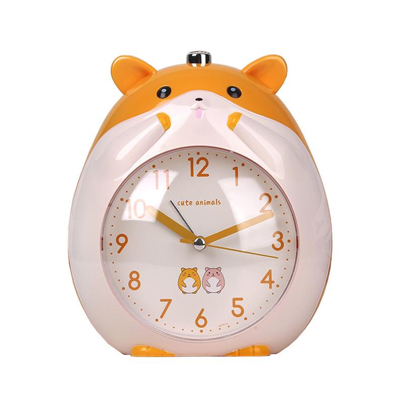 Creative New Little Hamster Cartoon Voice Alarm Clock Children Student Using Silent Luminous Girl Cute Electronic Alarm Clock