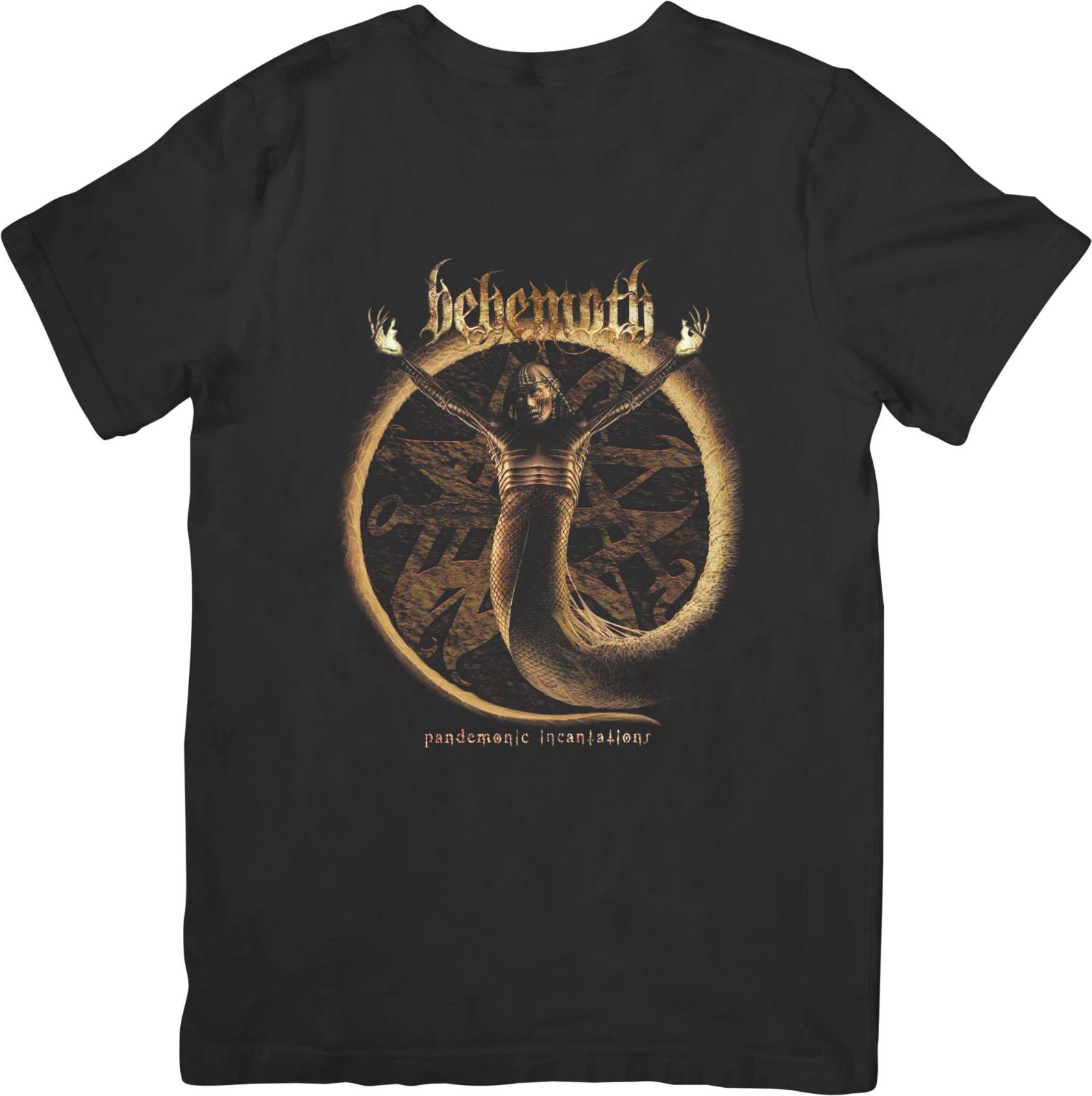 Behemoth рок-музыка Унисекс Посадка для мужчин и женщин Качественная хлопковая футболка Черная 3XL