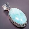 Amazonite Gemstone Handmade 925 Sterling Silver Jewelry Pendant 2.17" AH-753
