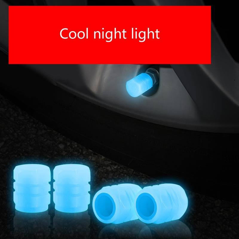 4Pcs Universal Fluorescent Car Tire Valve Caps Luminous Stem Caps ABS Dust-Proof Decorative Tires Stem Covers